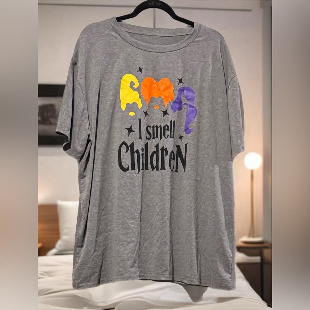 Hocus Pocus (X) Womens Plus Size Graphic Tshirt 4XL Grey Sisters Novelty EUC